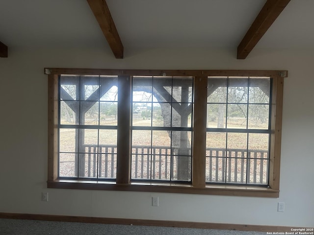 details featuring beam ceiling