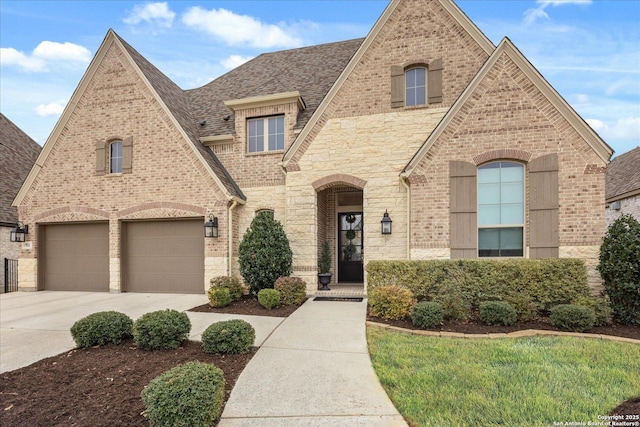 view of front of property featuring a garage