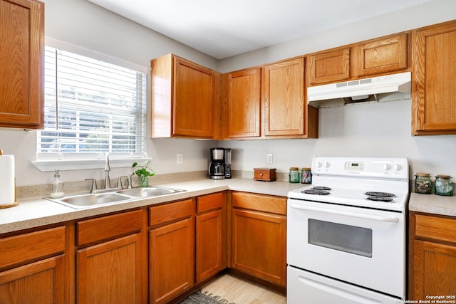 kitchen featuring sink and electric range