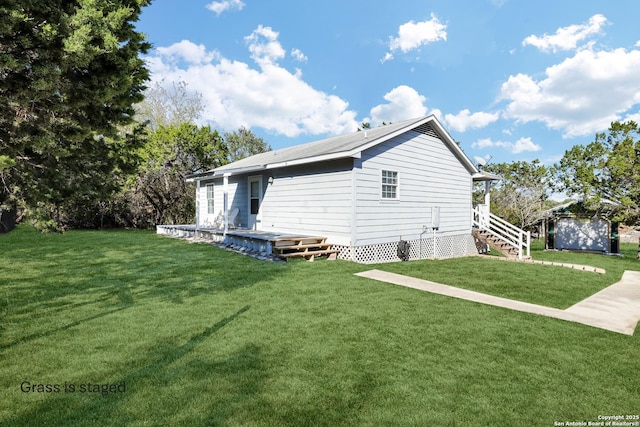 view of home's exterior featuring a yard