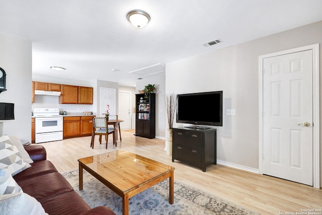 living room featuring light hardwood / wood-style floors