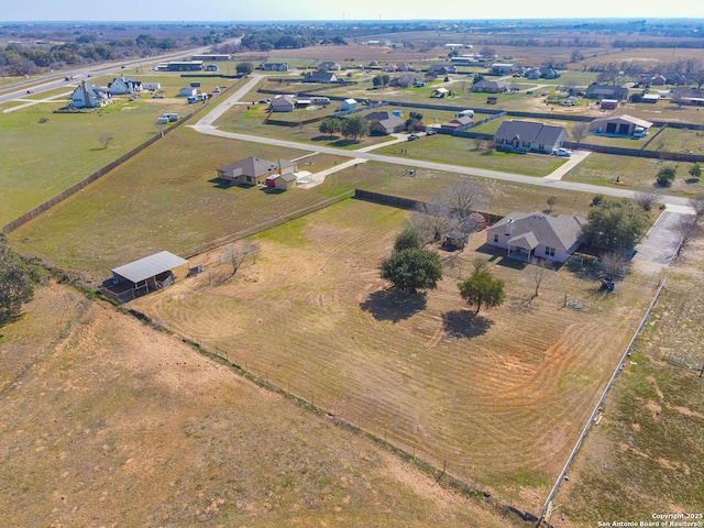 bird's eye view with a rural view