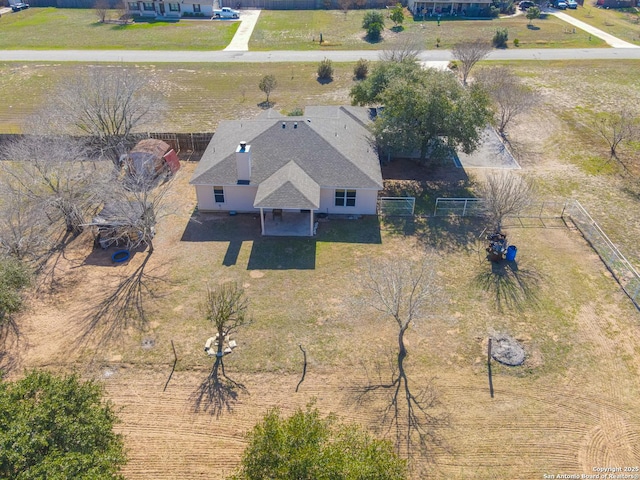 bird's eye view with a rural view