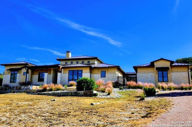 view of prairie-style house