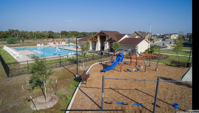 view of play area with a community pool