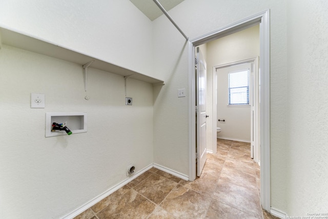 laundry room featuring gas dryer hookup, hookup for an electric dryer, and hookup for a washing machine