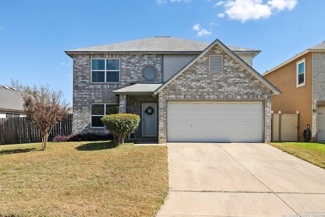 view of property with a front lawn