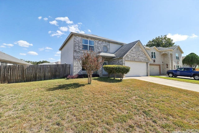 view of property featuring a front lawn