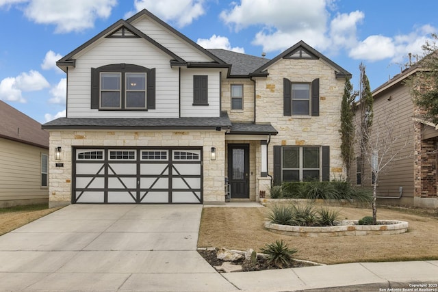 view of front of property featuring a garage