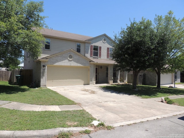 front facade with a front yard