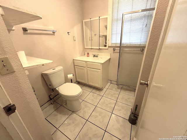 bathroom with tile patterned flooring, vanity, and toilet