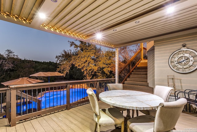 view of deck at dusk