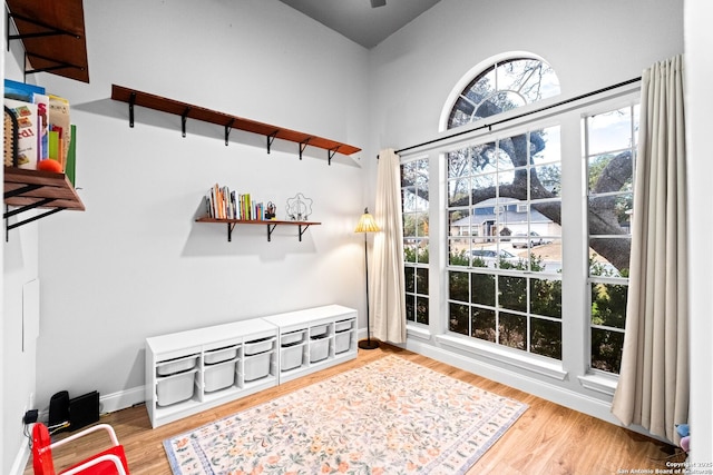 mudroom with hardwood / wood-style floors