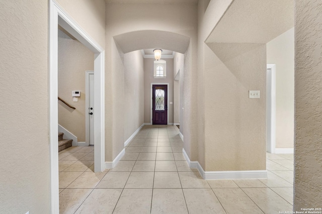 view of tiled foyer entrance