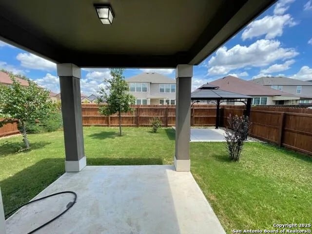 view of patio / terrace with a gazebo