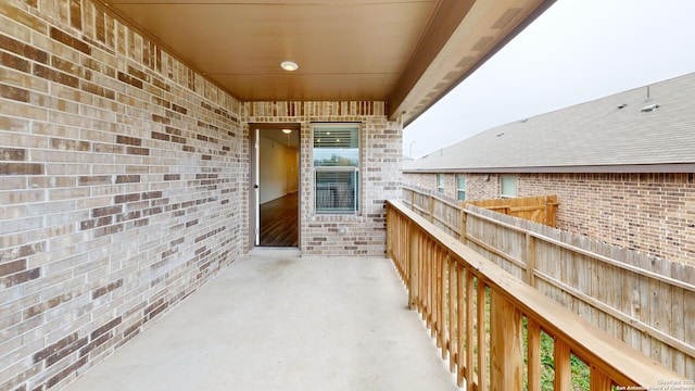 balcony with a patio area