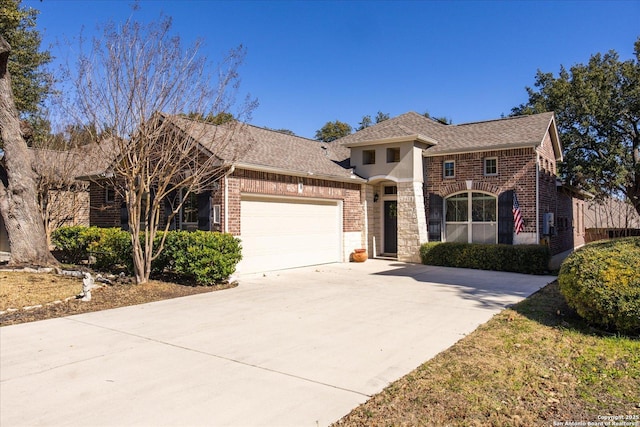 view of front of property featuring a garage