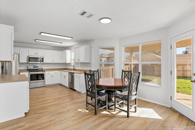 kitchen with white cabinetry, sink, and stainless steel appliances