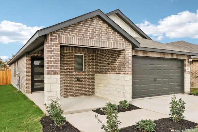 view of front of house with a garage