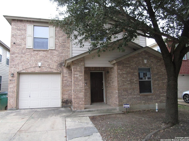 view of front of home with a garage