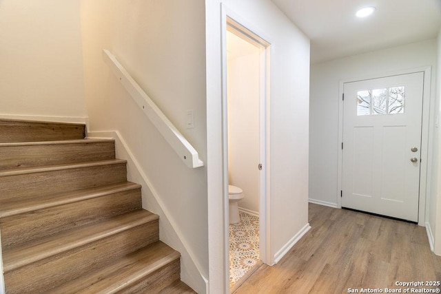 entrance foyer featuring light hardwood / wood-style flooring