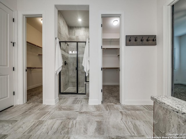 bathroom featuring walk in shower