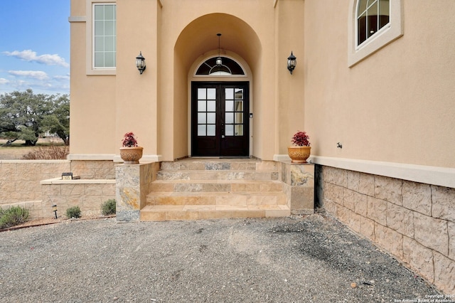 property entrance with french doors