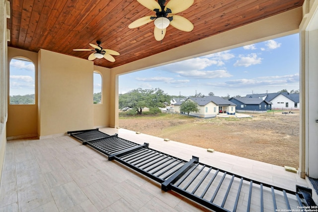 view of patio with ceiling fan