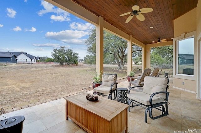 view of patio / terrace with ceiling fan