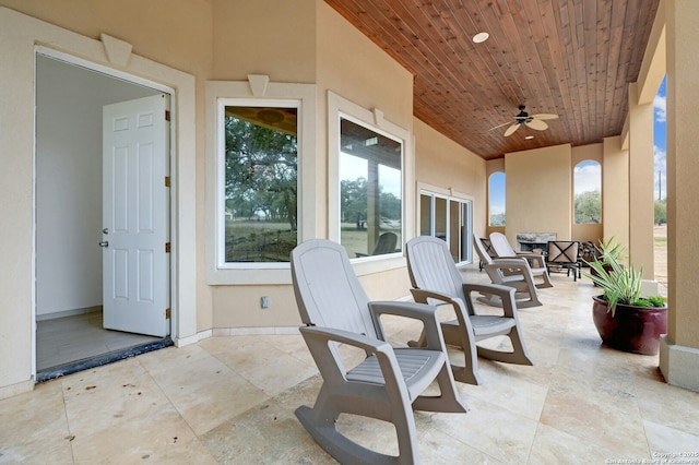 view of patio with ceiling fan