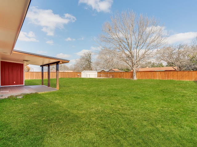 view of yard with a patio area