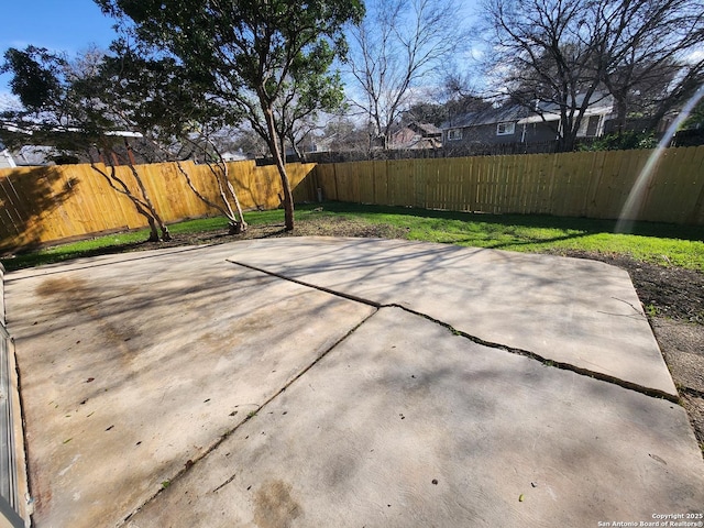 view of patio featuring a fenced backyard