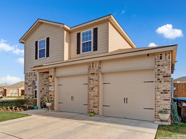 view of front of property featuring a garage