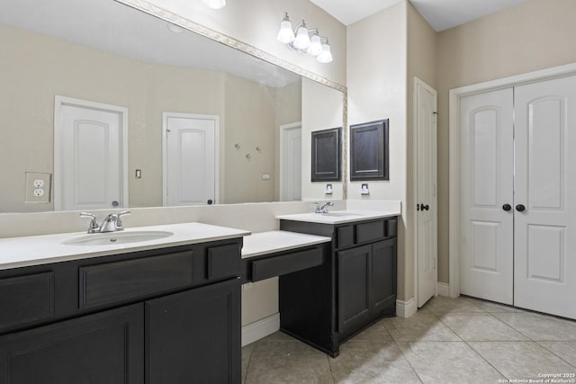 bathroom featuring vanity and tile patterned flooring