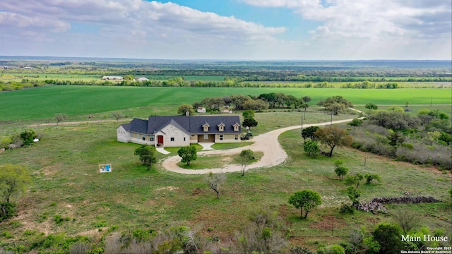 drone / aerial view with a rural view