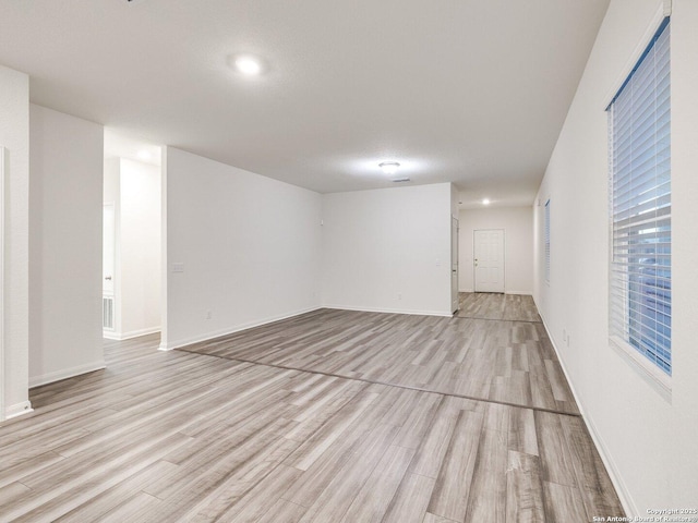 interior space with light hardwood / wood-style floors