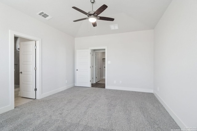 14603 Rainwater Trl, San Antonio, TX 78253 - unfurnished bedroom featuring baseboards, carpet floors, lofted ceiling, and visible vents