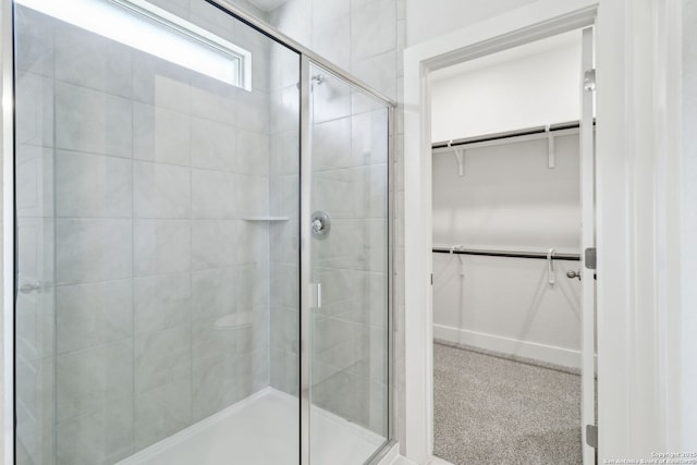 14603 Rainwater Trl, San Antonio, TX 78253 - full bathroom with a walk in closet and a shower stall