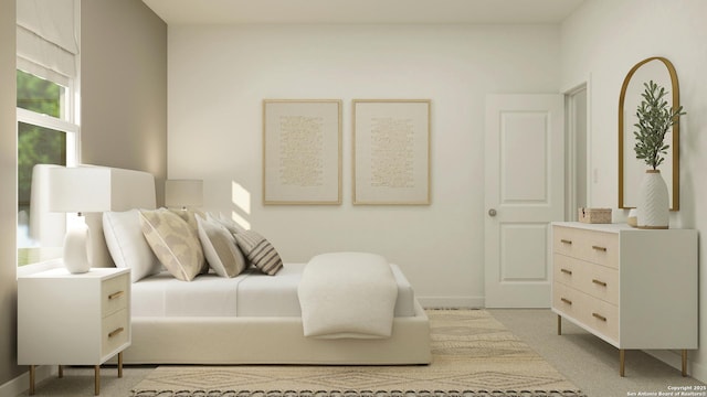 view of carpeted bedroom