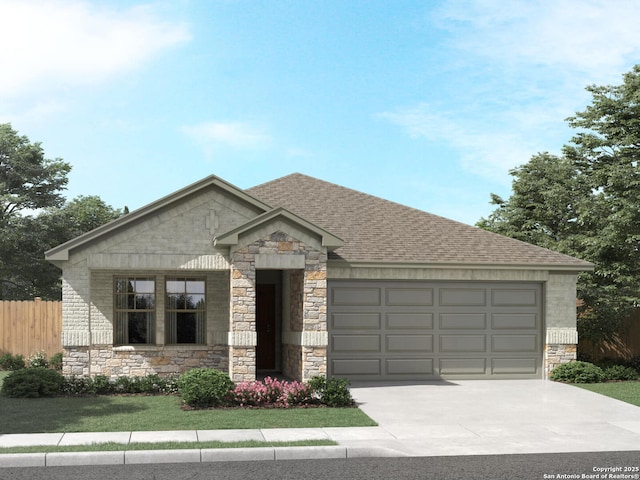 view of front of home with a garage