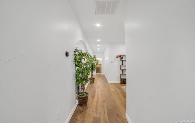 hallway featuring light hardwood / wood-style floors