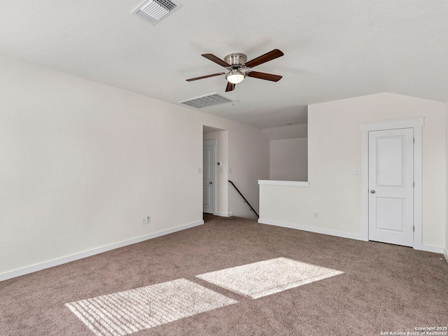 empty room featuring carpet and ceiling fan