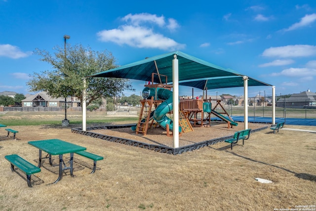 view of jungle gym