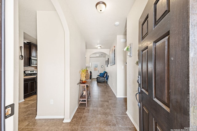 entrance foyer with tile patterned floors