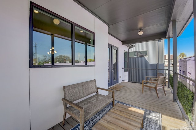 deck featuring an outdoor living space