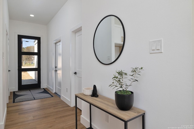 entrance foyer featuring hardwood / wood-style flooring