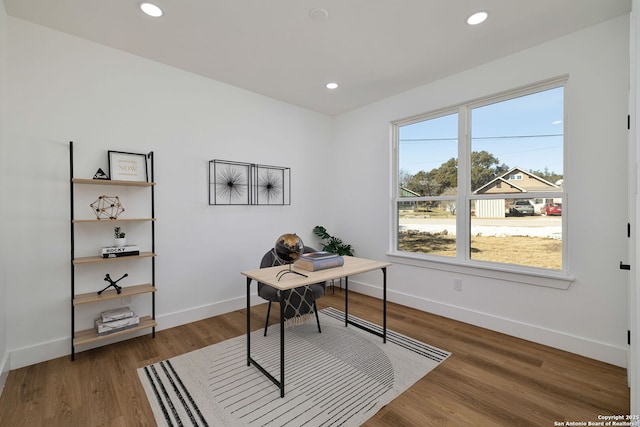 office featuring dark hardwood / wood-style floors