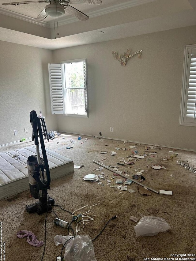 25710 Presidio Aly, Boerne, TX 78015 - spare room featuring carpet, crown molding, and ceiling fan