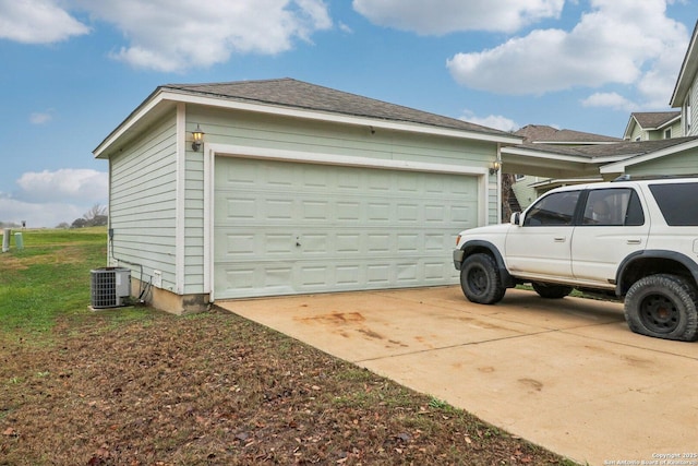 garage with cooling unit