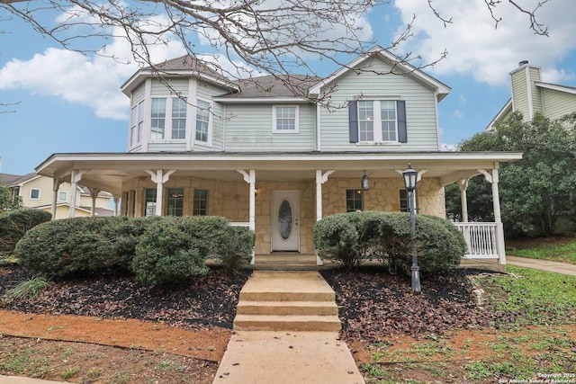 view of front of house with covered porch